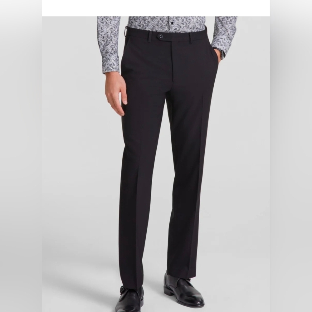 Tallia Mens Classic fit Dress Pants 40w 29L Solid Black